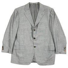 Kiton Napoli 100 Cashmere Gray Micro Houndstooth Blazer Size 46 Suit Coat