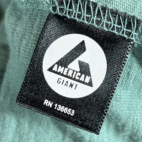 American Giant Hemd Herren Medium Grün Langarm Hergestellt in den USA Strick Rundhalsausschnitt Freizeit - Bild 5 von 9