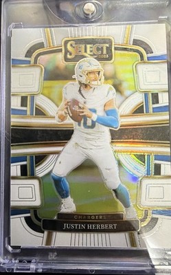 2023 Panini Select - Concourse Justin Herbert #52 White Prizm /35