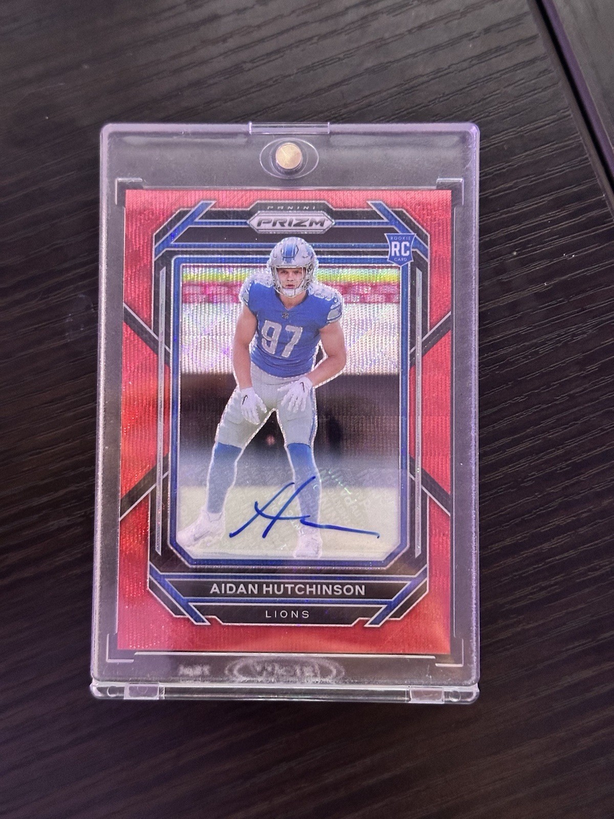 2022 Panini Prizm Rookies Aidan Hutchinson #340 Red Wave Autograph /149 (AU, RC)