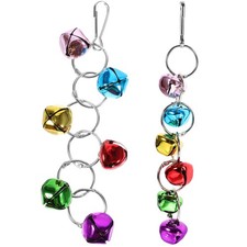 2 Pcs Parrot Foot Chain Bell Toy for Bird Chew Toys Cage Accessories