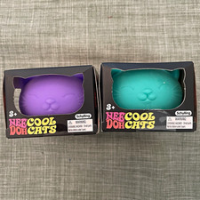 Schylling NeeDoh Cool Cats Squeeze Toy Set of 2 Purple/Teal Ages 3 