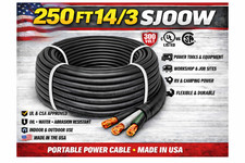 250FT 14/3 SJOOW Portable Cord UL CSA Made in USA Flexible Power