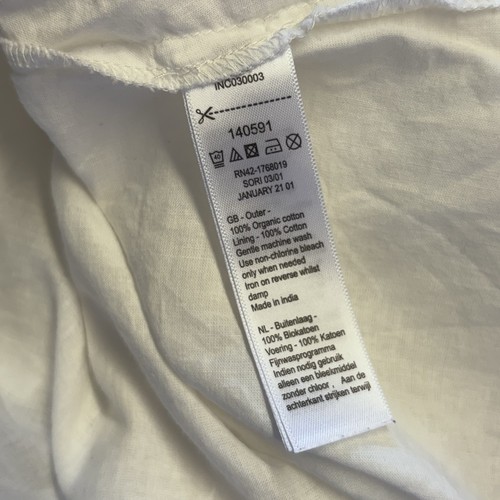 Monsoon Summer Dress Size Large White Broderie Anglaise 100% Organic Cotton - Picture 10 of 10