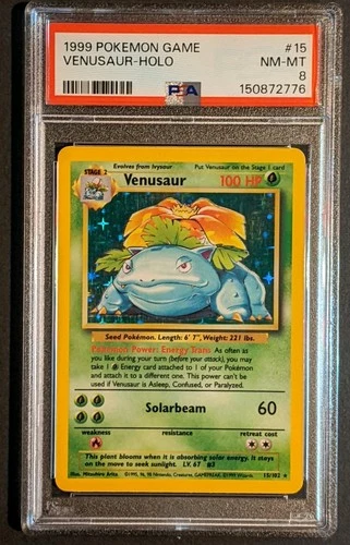 Venusaur 1999 Pokémon Base Set Holo 15/102 PSA 8 WOTC