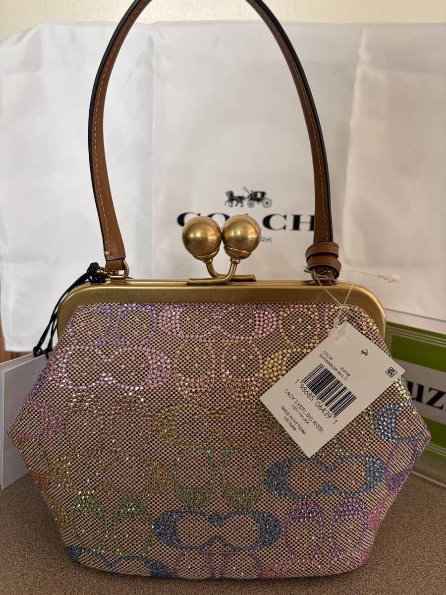 Coach Crystal Signature Kisslock Frame Bag 16 Rainbow CDC36 | eBay