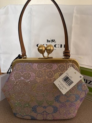 Coach Crystal Signature Kisslock Frame Bag 16 Rainbow CDC36 | eBay