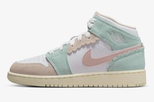 Air Jordan 1 Mid DZ5361-100 GS Sneaker Kids 6Y Multicolor Lifestyle Shoes HTAT82