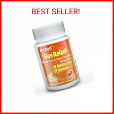 RXZELL Gas Relief, Maximum Strength Simethicone 250mg, 120 Softgels - Anti Flatu