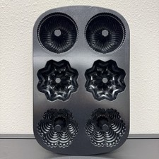 Nordic Ware Multi Mini Bundt Pan 6 Cups Heavy Cast Aluminum Bundtlette Cake Mold