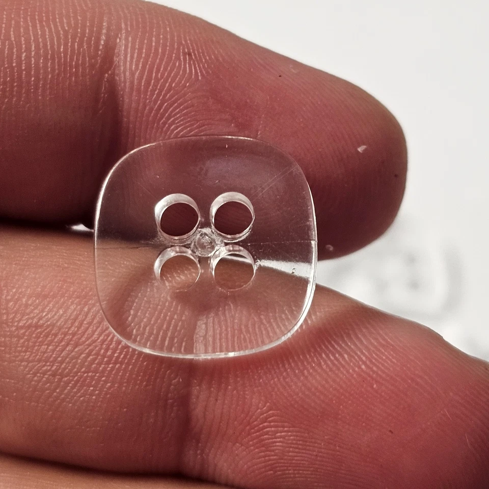 50-100 Knöpfe Knopf Kunststoff 16mm Transparent Farbenlos Glanz Hohe Qualität - Bild 2 von 4