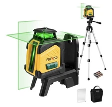 PREXISO 360° Laser Level with Tripod, 100Ft Self Leveling Cross Line LaserW/ Bag