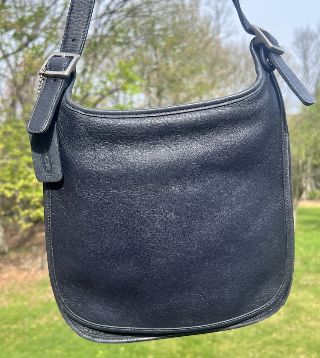 Vintage COACH 9131 Legacy Saddle Black Leather Flap Crossbody