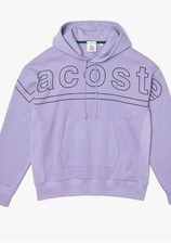Lacoste Men's Purple Hooded Fleece Sweatshirt with Logo Print