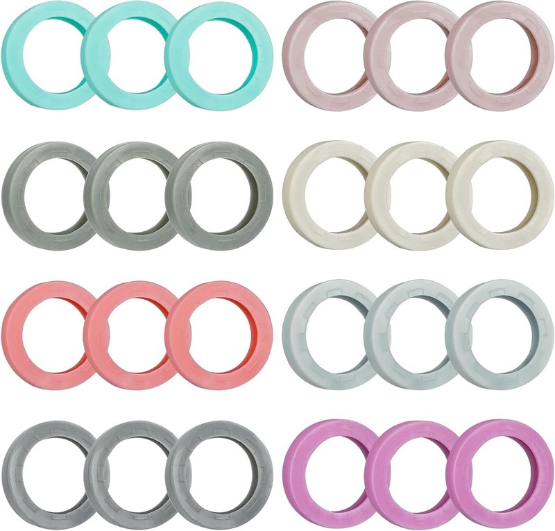 Uniclife 24 Pcs Key Caps, 2.3 cm Round Key Covers Caps, Soft Stretchy Key Ident