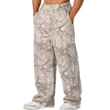 Mens Baggy Camo Pants Camouflage Sweatpants with Pockets,Camo Cargo Joggers w...