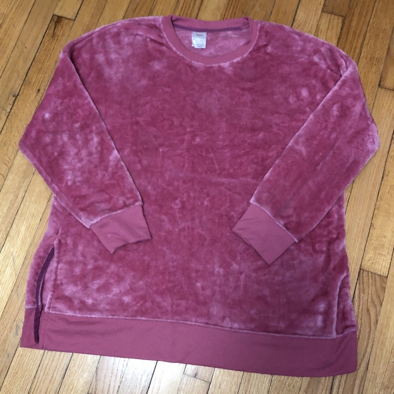 Women’s Mayfair Crew Neck Beautiful Pink Fuzzy Fleece Pajama Top Size 3XL