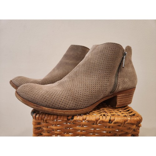 Lucky Brand Women's Gray Suede Leather Ankle Booties Zip Up Size US 8.5 - Picture 4 of 8