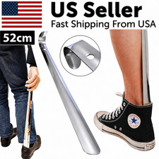 22in Extra Long Handle Shoe Horn Stainless Steel Metal Shoes Remover Shoehorn US