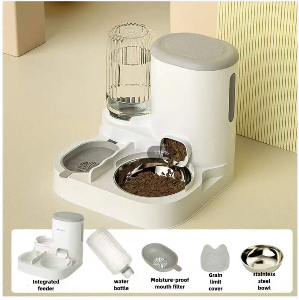 Bowl With Integrated Pet Water Dispenser Station