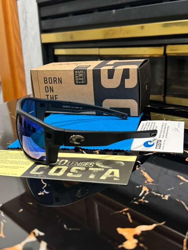 Costa Del Mar DIEGO 580G Matte Black Polarized Sunglasses – Blue Copper Mirror