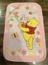 Vintage Disney Winnie The Pooh/Piglet Flower Fleece Blanket Throw 29  x 44  Baby