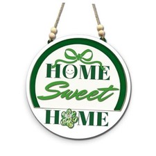 St Patricks Day Door Sign St Patricks Day Hanging Sign Home Sweet Home