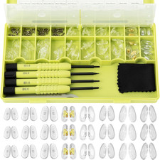 Eyeglass Nose Pads Replacement, 24 Pairs of Screw-In Glasses Nose Pads with Prec
