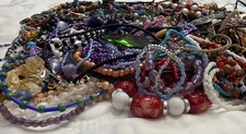Bulk Jewelry Craft Lot 3.1 Pounds Beads Necklaces Bracelets Mixed Materials