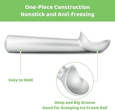 Premium 7" Nonstick Aluminum Ice Cream Scoop - Heavy Duty & Easy Clean