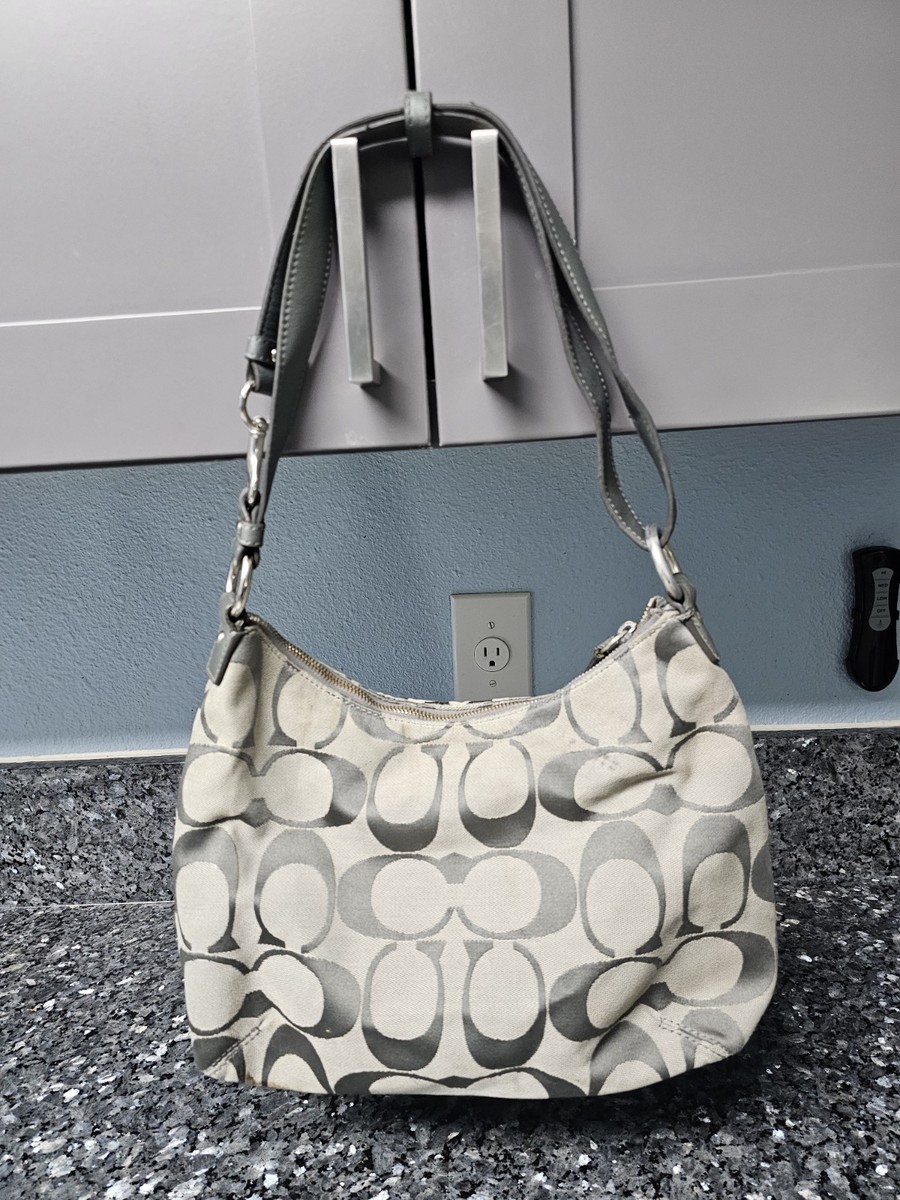 Coach Navy SoHo Signature Flap Hobo Bag E1282-F19581 w Patent