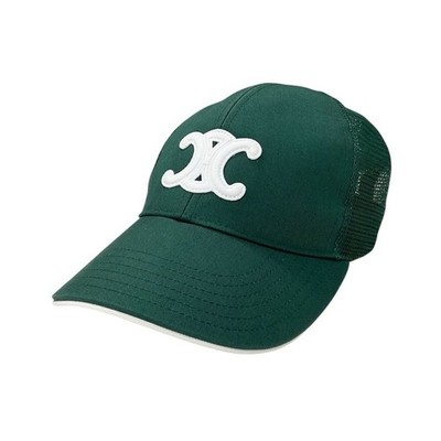 Celine CELINE Cap Hat Green White Gold Triomphe Mesh Cap  display picture 1