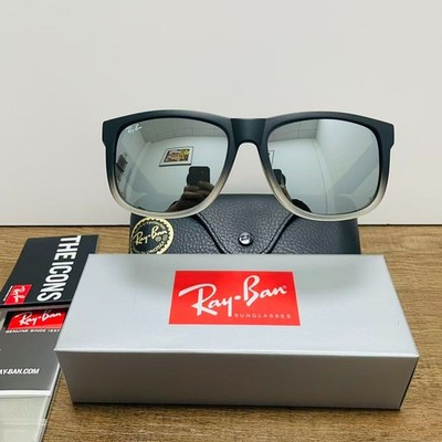 Ray-Ban Sunglasses Justin RB4165 Polarized Gradient Frame Silver Mirror Lenses
