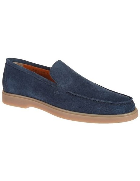 Men Santoni Loafers Navy Leather 42.5