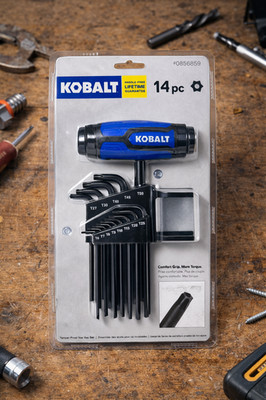 Kobalt 14pc Tamper Proof Torx Star Key Set T-Handle T6 T50 Lifetime