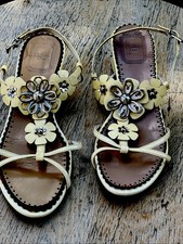 Christian Dior scarpe di design da donna sandali panche taglia 35 giallo ISGZ