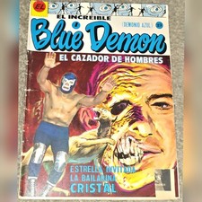 1 SCARE VHTF Blue Demon 23 MX 1969 Luchador Terror Luchador De Colección Héroe México