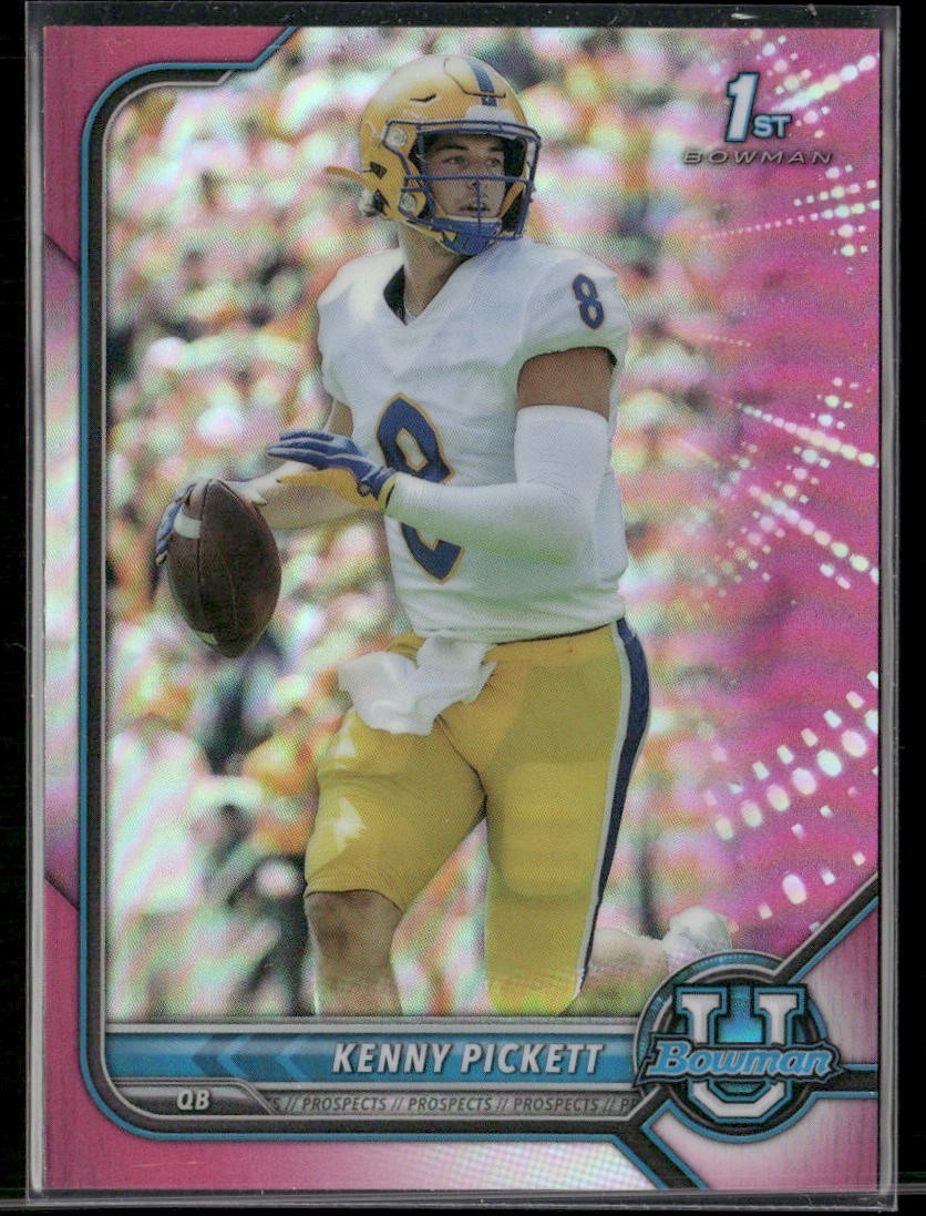 2021-22 Bowman University Chrome Pink Kenny Pickett #65 Pittsburgh Panthers