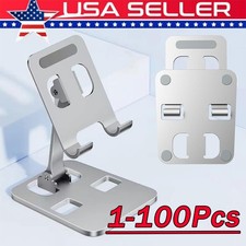 Universal Adjustable Metal Desk Tabletop Phone iPad Tablet Stand Foldable Lot
