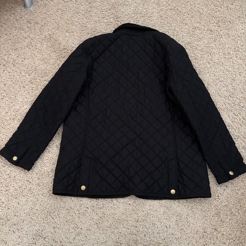 Lauren Ralph Lauren Women’s Diamond Quilted Jacket Black Size XL Corduroy Collar - Picture 5 of 5