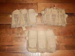 Lot of 3 (Three) * Crye Precision AVS Detachable Flap Triple 5.56 MOLLE * Coyote