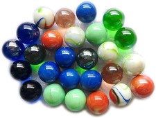 12-Piece Assorted Color 1" Shooter Marbles - Glass round Toy for Games and Craft