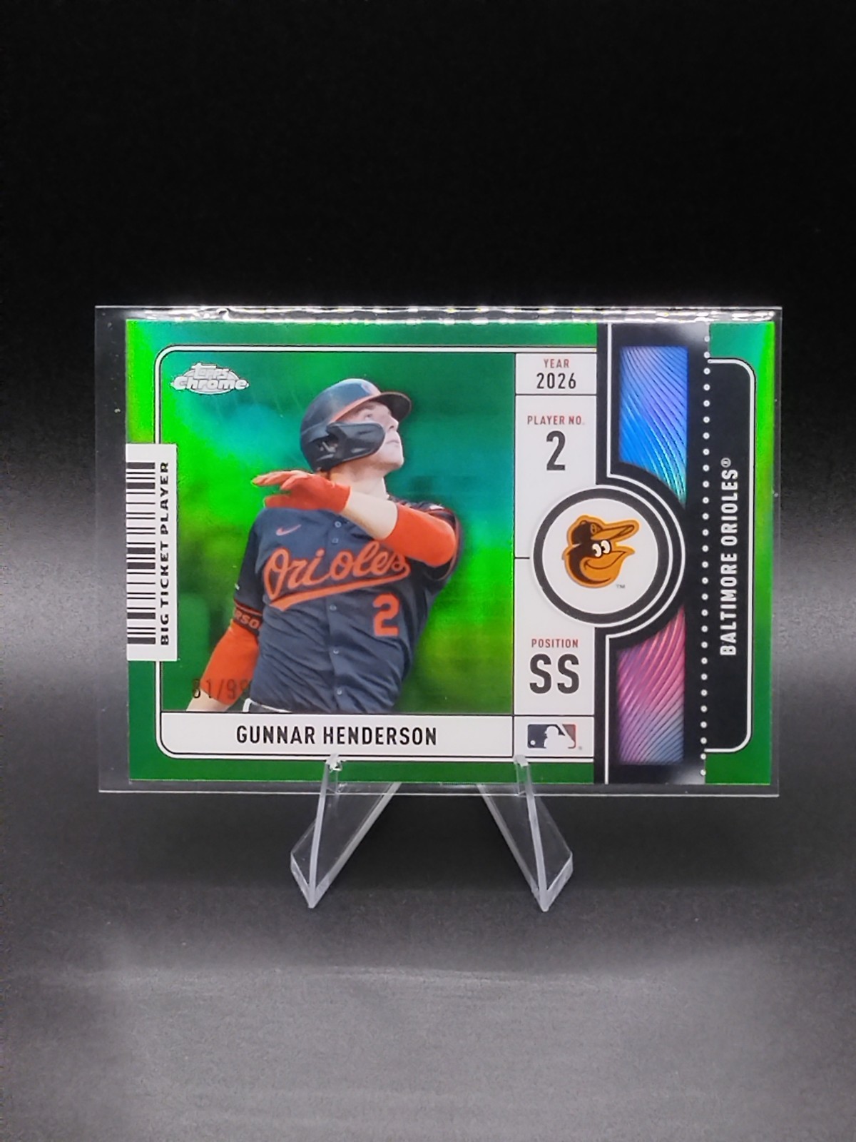 Gunnar Henderson 2026 Topps Chrome Big Ticket Players #BTP-4 Green Refractor /99