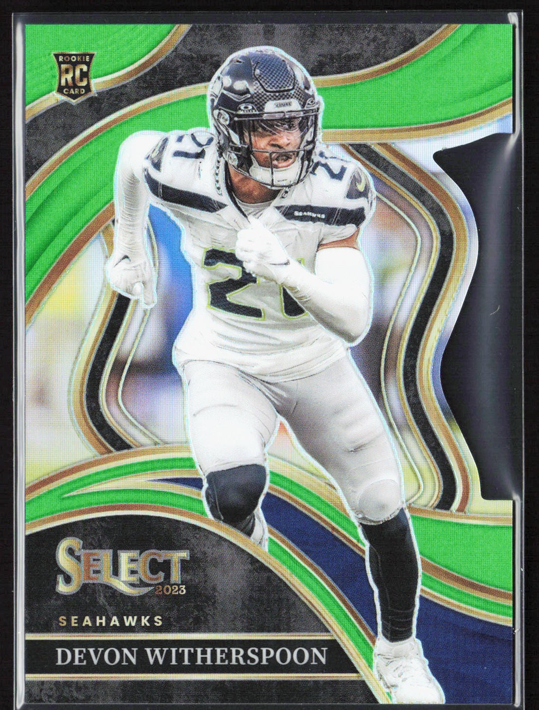 2023 Panini Select Devon Witherspoon Club Level Die-Cut Neon Green Rookie /499