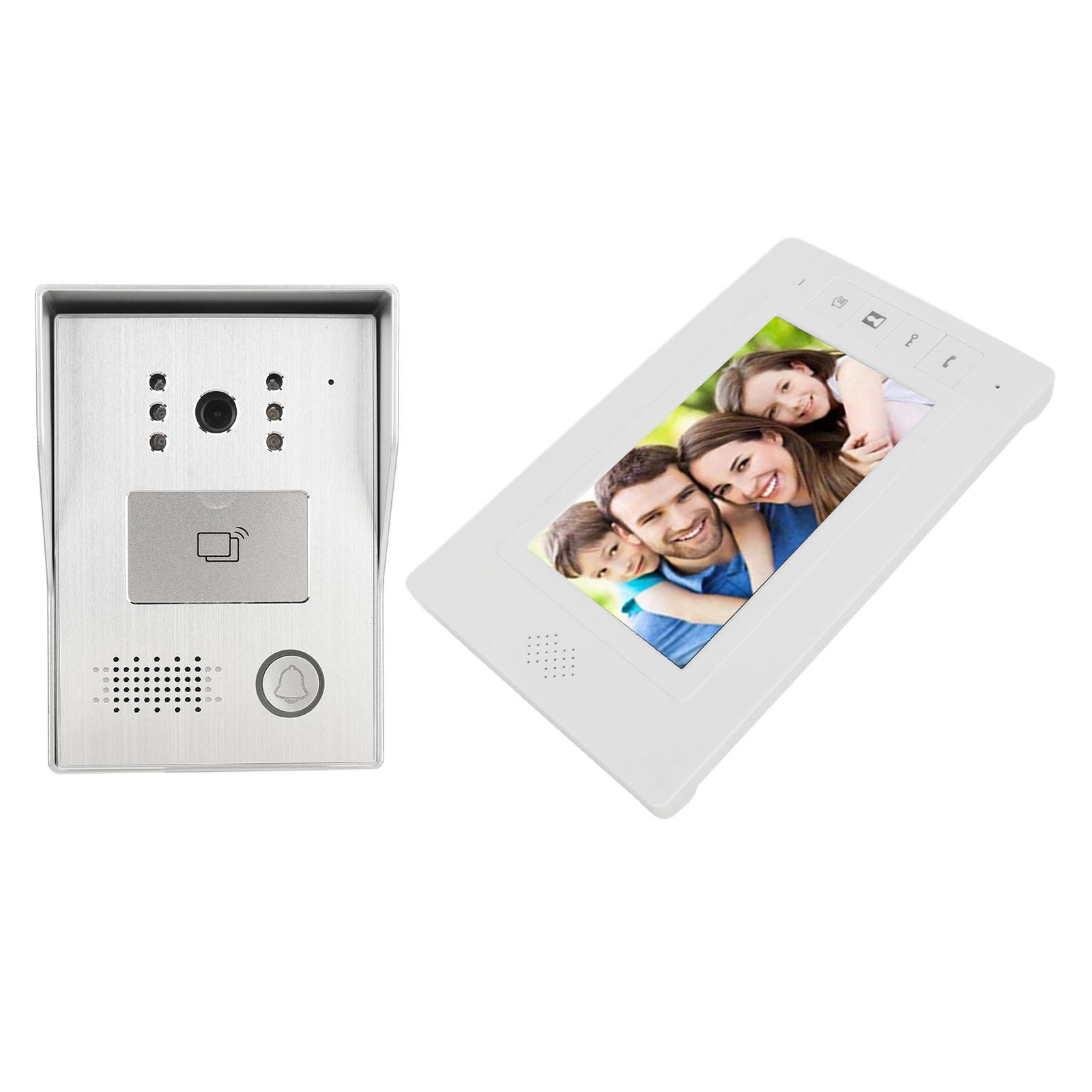 Wired Video Intercom System 7in TFT Colorful Screen Infrared Night Video
