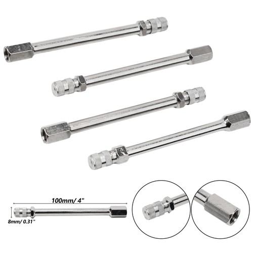 4PCS 100mm Metal Tire Wheel Valve Extension Extender Cap Stem For Car Truck Van - Picture 3 of 12