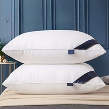 Set of 2 Hotel-Quality Pillows Soft Hollow Fibre Filling Neck and Back Support