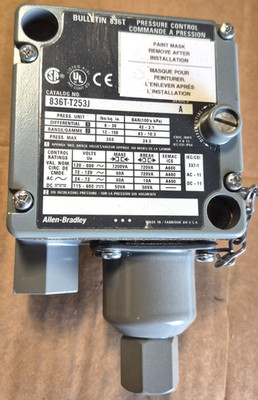 836T-T253J  PRESSURE SWITCH  120V ALLEN BRADLEY NEW