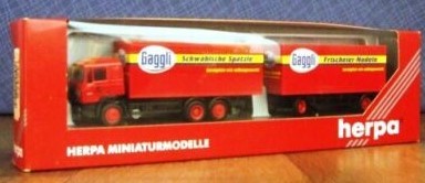 Camión Gaggli Herpa 142472 1:87 MAN F90 con remolque | Zustand: New