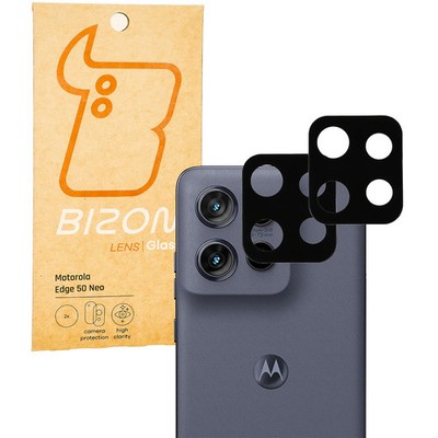 2x Handyschutz Kamera Schutz Glas für Motorola Edge 50 Neo Bizon Hartglas Klar